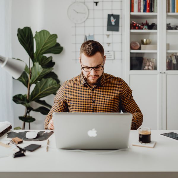 person working from home